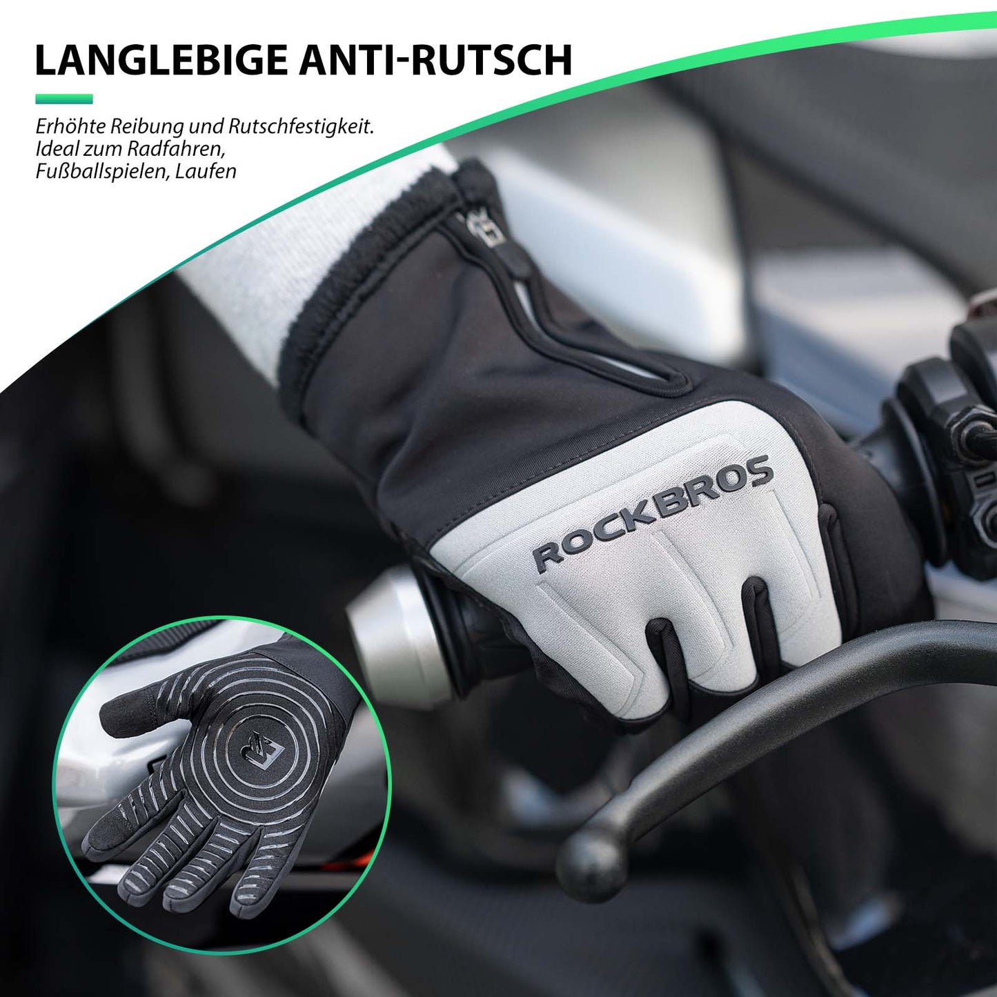 Cykelhandsker med touchscreen, varme vinterhandsker S-XL ROCKBROS
