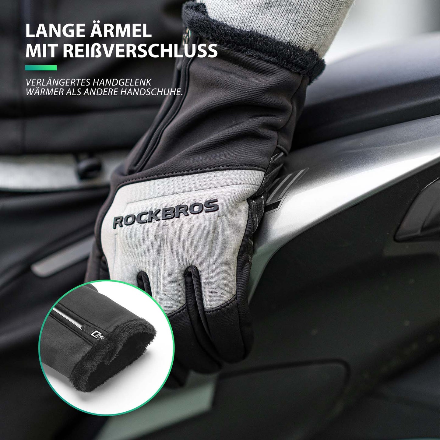 Cykelhandsker med touchscreen, varme vinterhandsker S-XL ROCKBROS