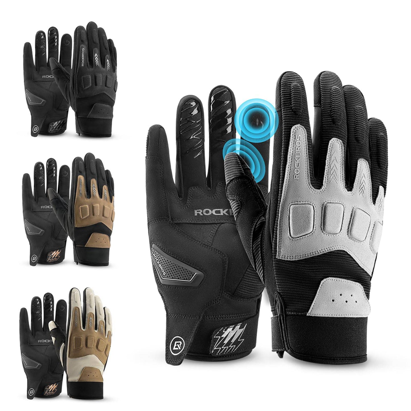 Herre cykelhandsker, vinter/efterår, MTB, stødabsorberende handsker, ROCKBROS