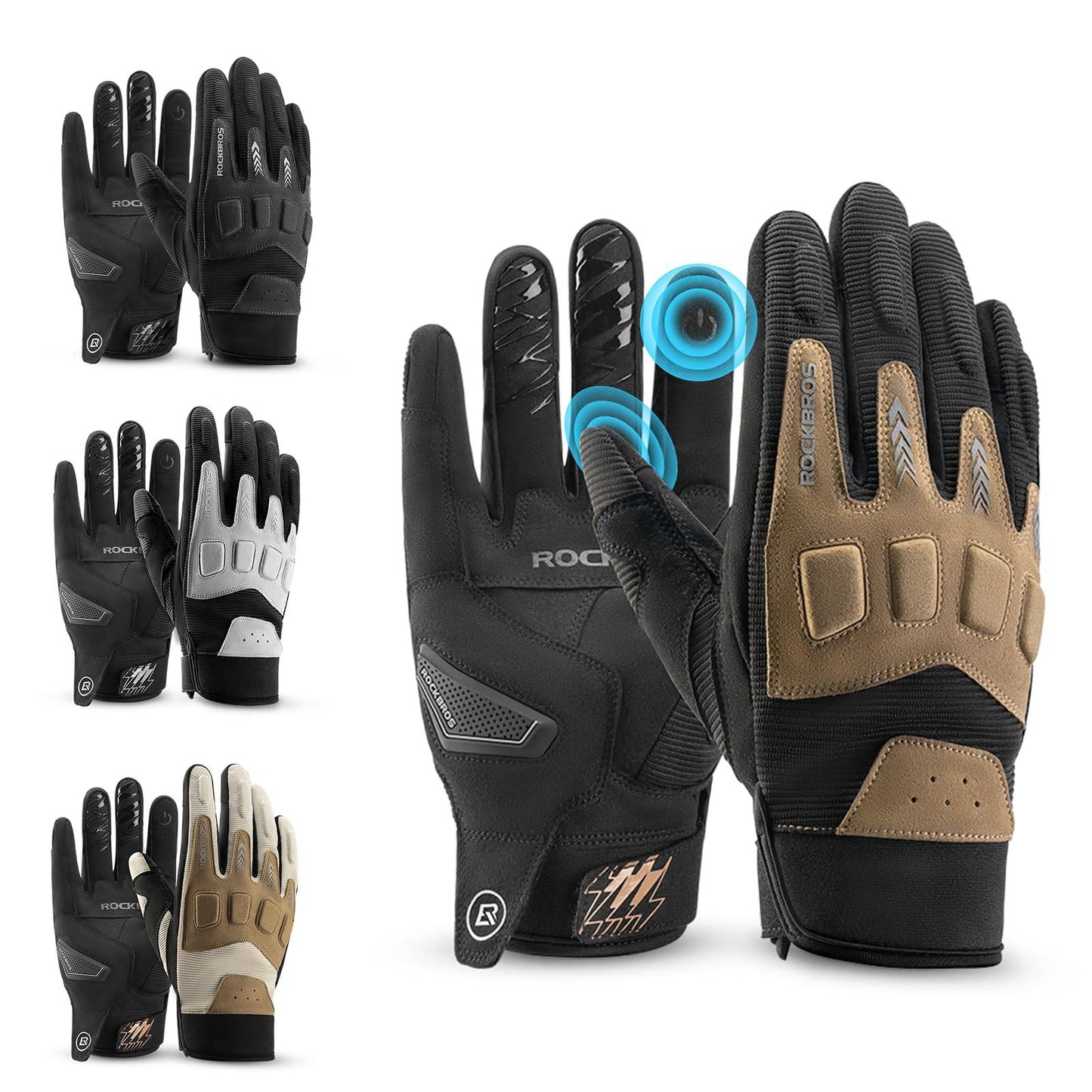 Herre cykelhandsker, vinter/efterår, MTB, stødabsorberende handsker, ROCKBROS