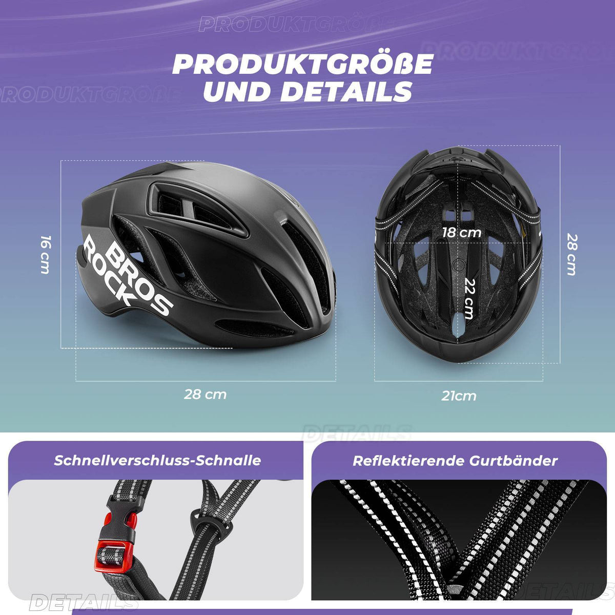 ROCKBROS cykelhjelm 58-62cm justerbar byhjelm ventilation unisex