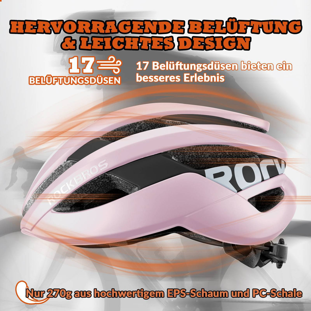 ROCKBROS Cykelhjelm Sport Mountainbike Beskyttelseshjelm Åndbar 54-58cm