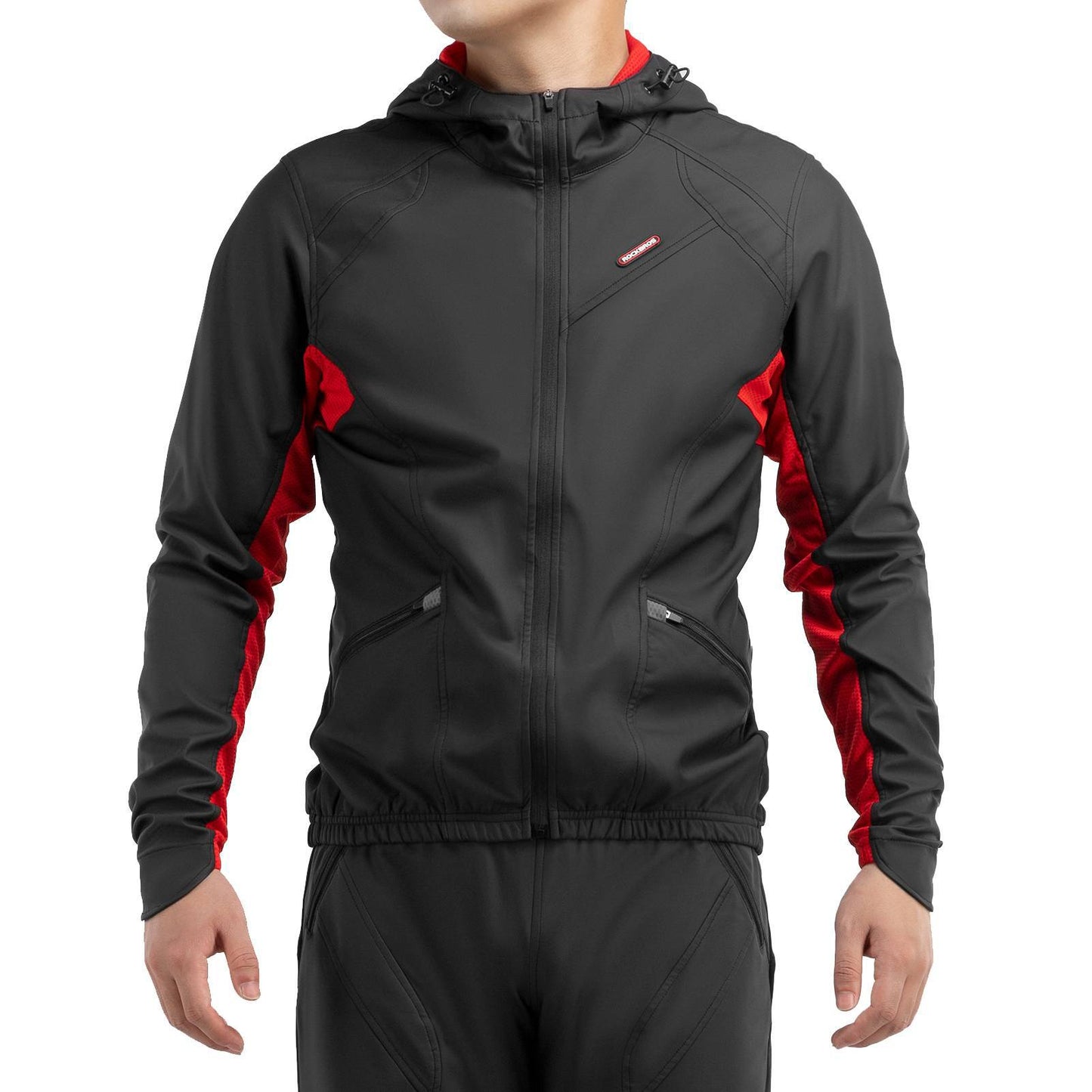 Herre vinter vindtæt softshell cykeljakke, sort, ROCKBROS