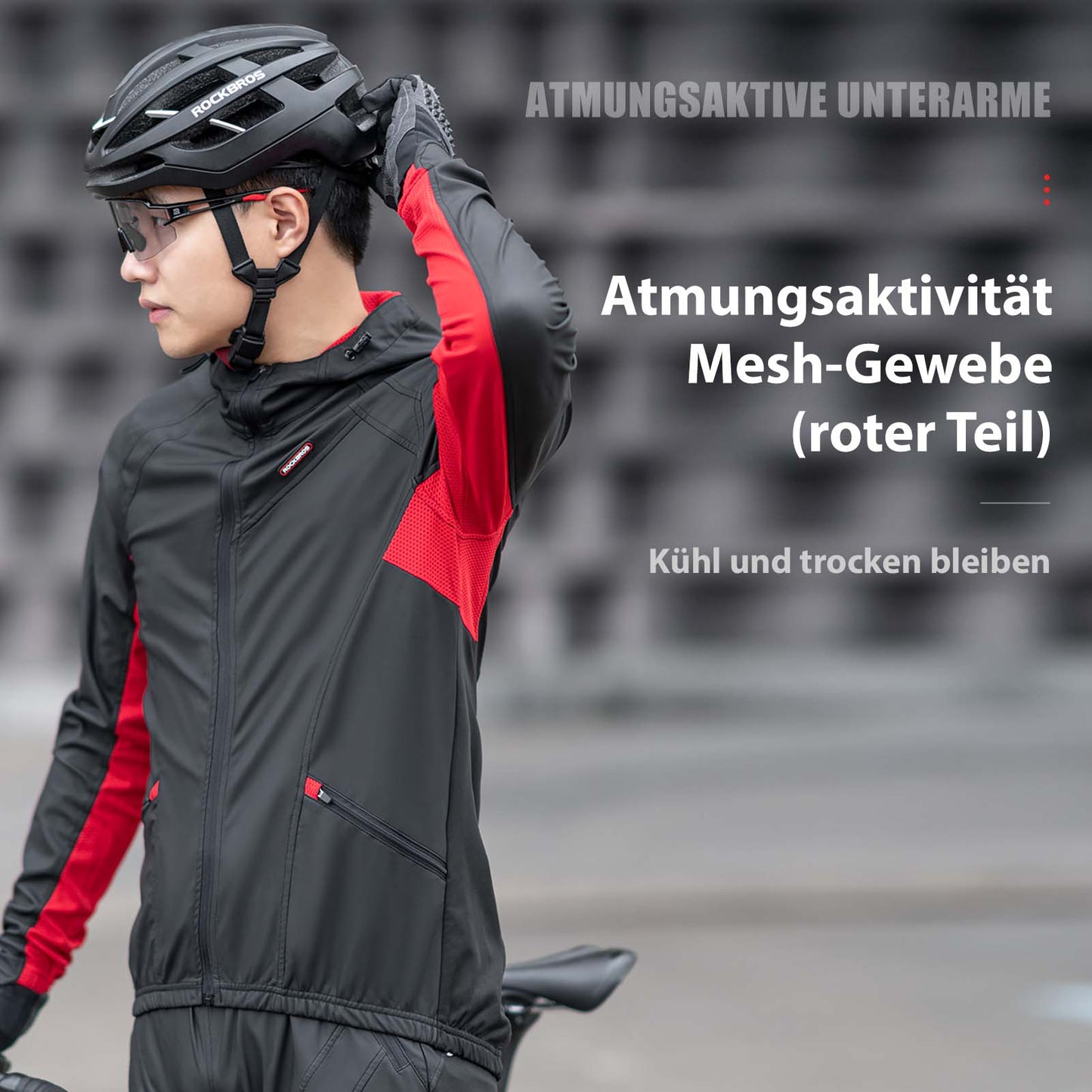 Herre vinter vindtæt softshell cykeljakke, sort, ROCKBROS