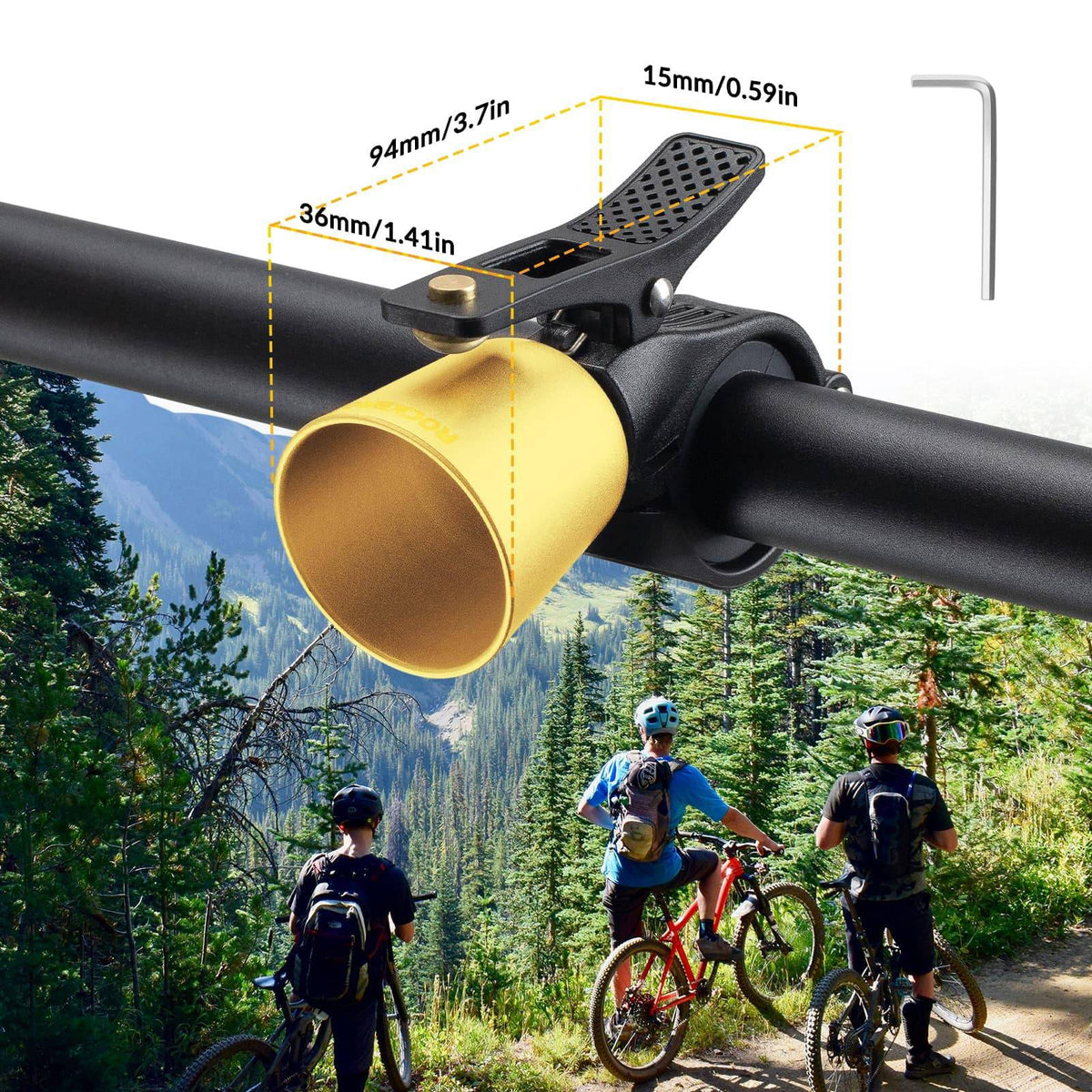 ROCKBROS Cykelpolitisk Høj Retro Klokke til MTB Racercykel Fire Farver