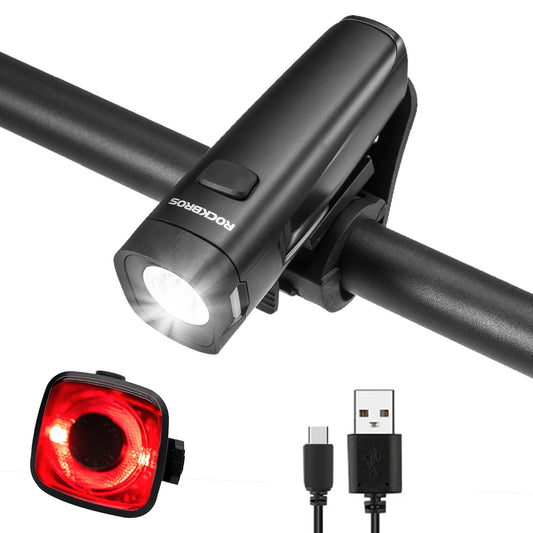 Cykellygtesæt, cykellygte inklusive bag- og forlygte, ROCKBROS