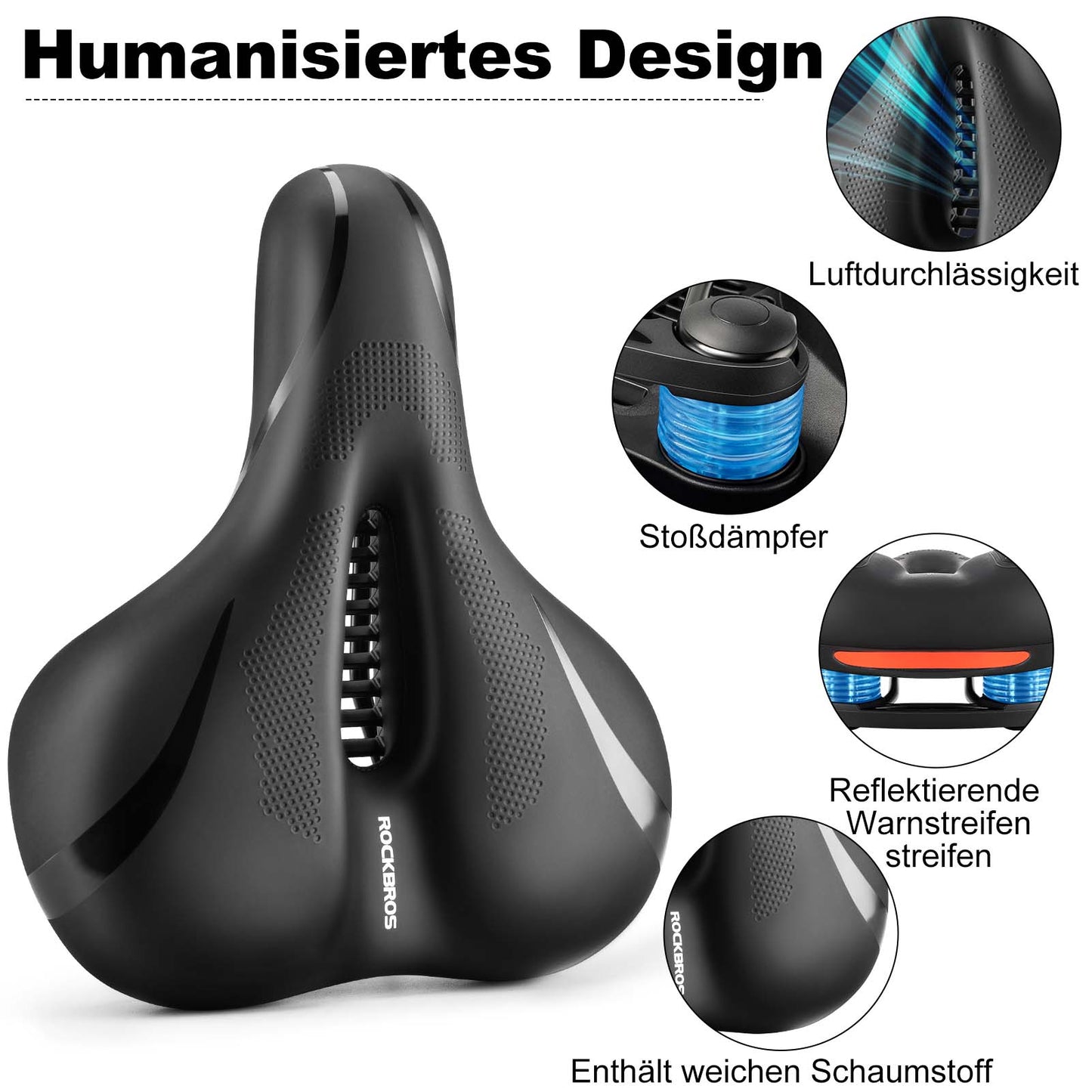 Cykelsadel Memory Foam Åndbar Gel Sadel ROCKBROS