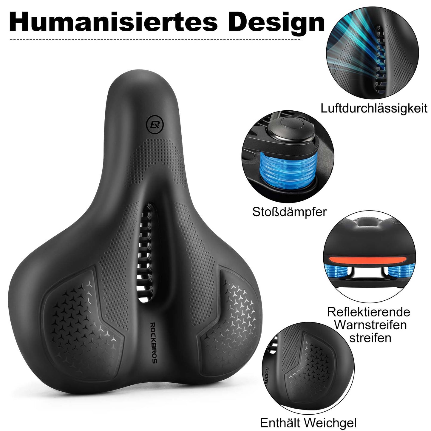 Cykelsadel Memory Foam Åndbar Gel Sadel ROCKBROS