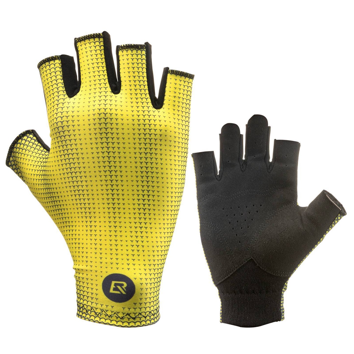 Halvfinger cykelhandsker, skridsikre, elastiske, unisex, gule, størrelser M-XXL, ROCKBROS