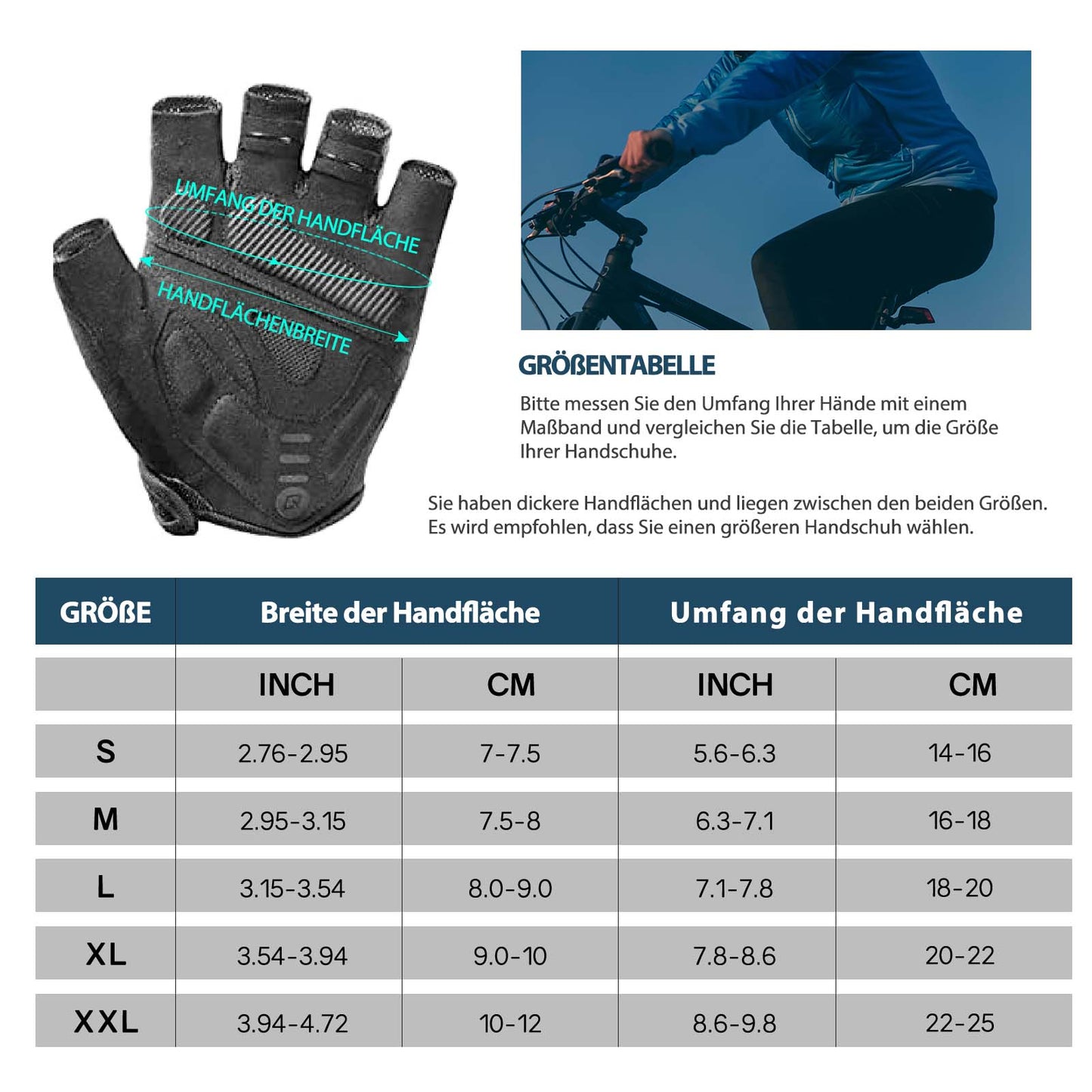 ROCKBROS cykelhandsker med halv finger, sommer, herre