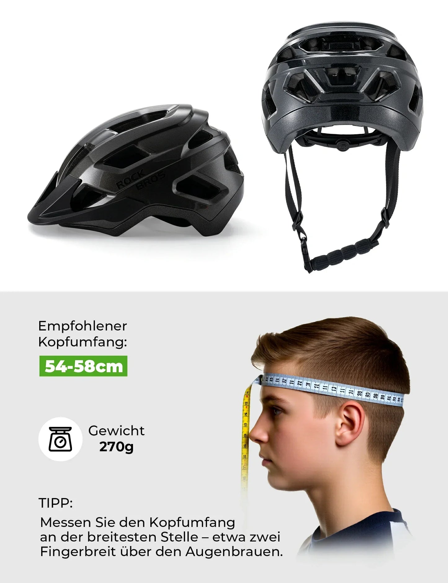 Børnecykelhjelm med aftagelig visir til MTB, BMX og downhill kørsel, ROCKBROS
