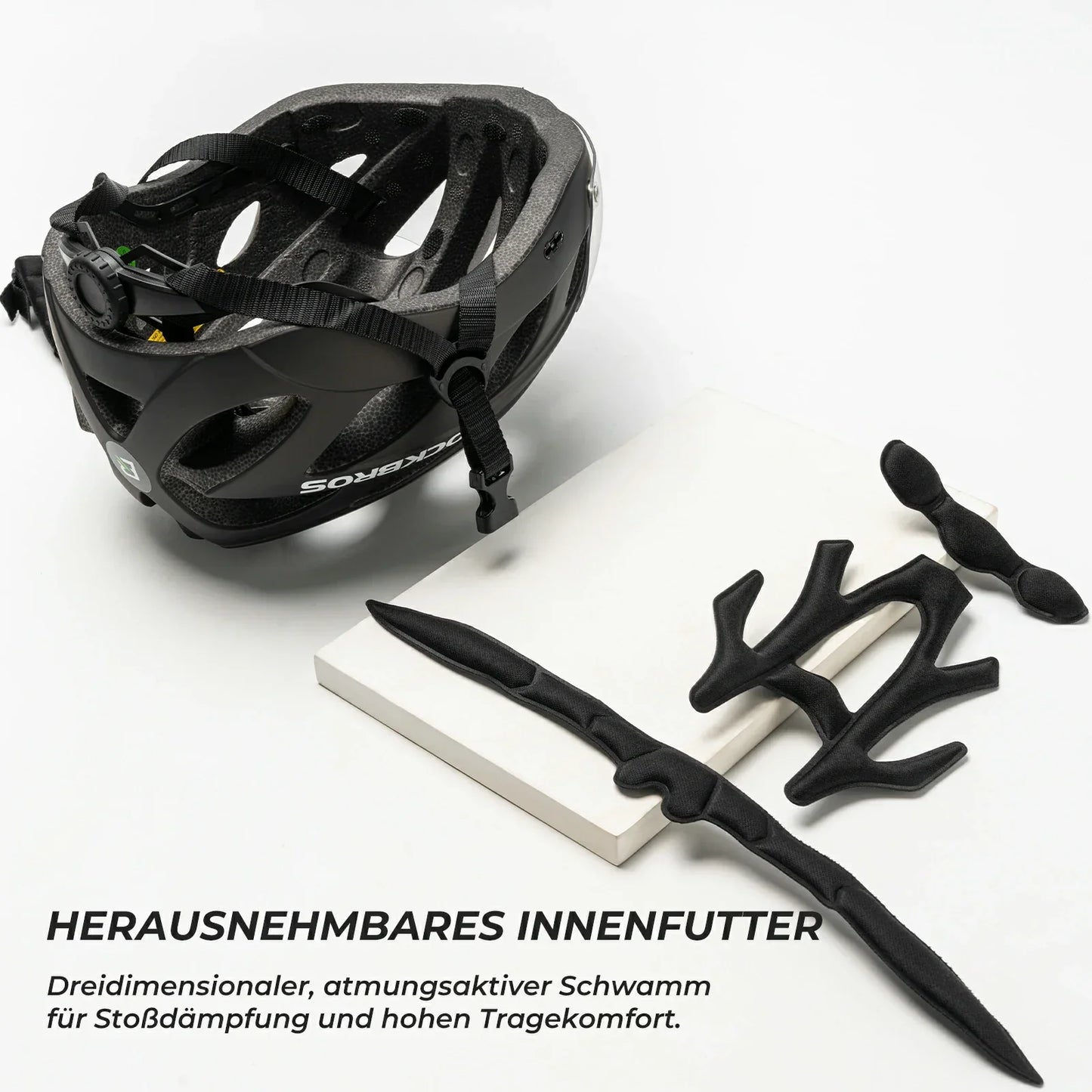 Børnecykelhjelm med integrerede, aftagelige magnetiske beskyttelsesbriller og visir ROCKBROS