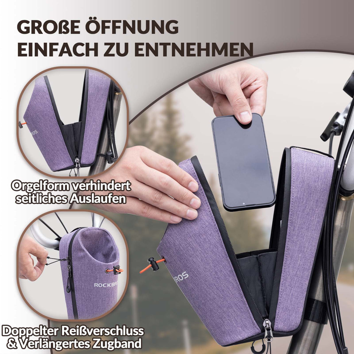 ROCKBROS Styretaske Flasketaske Drikkeflaskeholder Multifunktionelt design