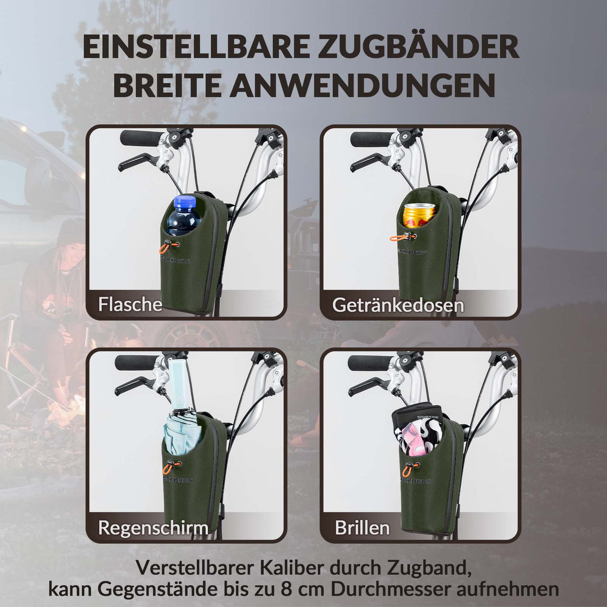 ROCKBROS Styretaske Flasketaske Drikkeflaskeholder Multifunktionelt design