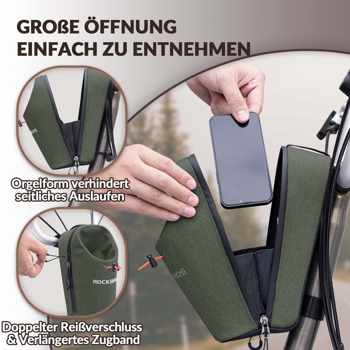ROCKBROS Styretaske Flasketaske Drikkeflaskeholder Multifunktionelt design