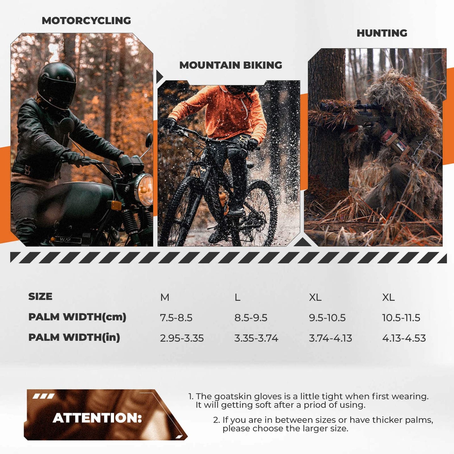 Motorcykelhandsker, touchscreen, læder, fuldfinger, åndbare, ROCKBROS