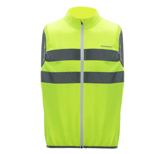 Reflekterende ridevest, sikkerhedsvest, fluorescerende grøn, ROCKBROS