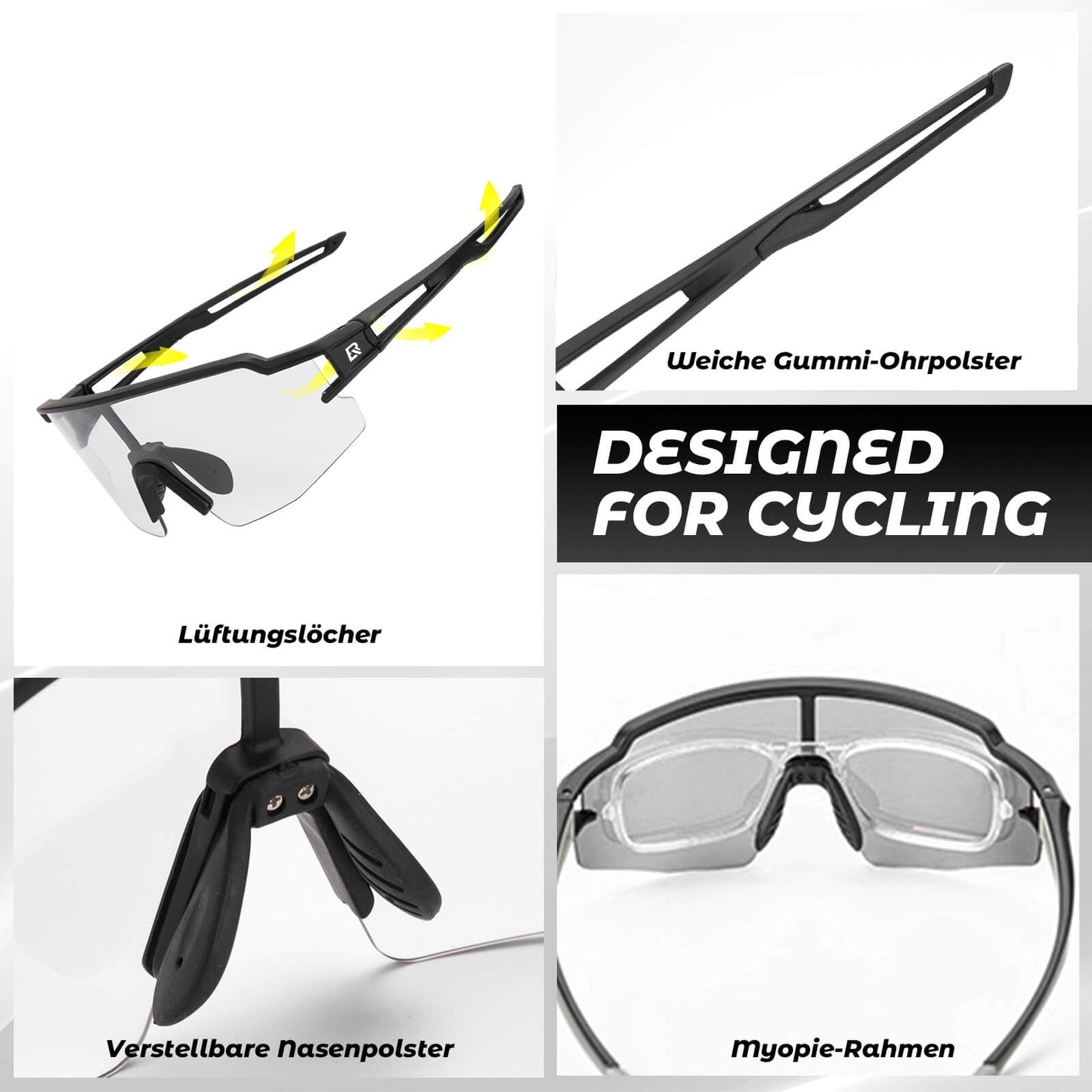 Solbriller til mænd og kvinder, UV-beskyttende cykelbriller, ROCKBROS