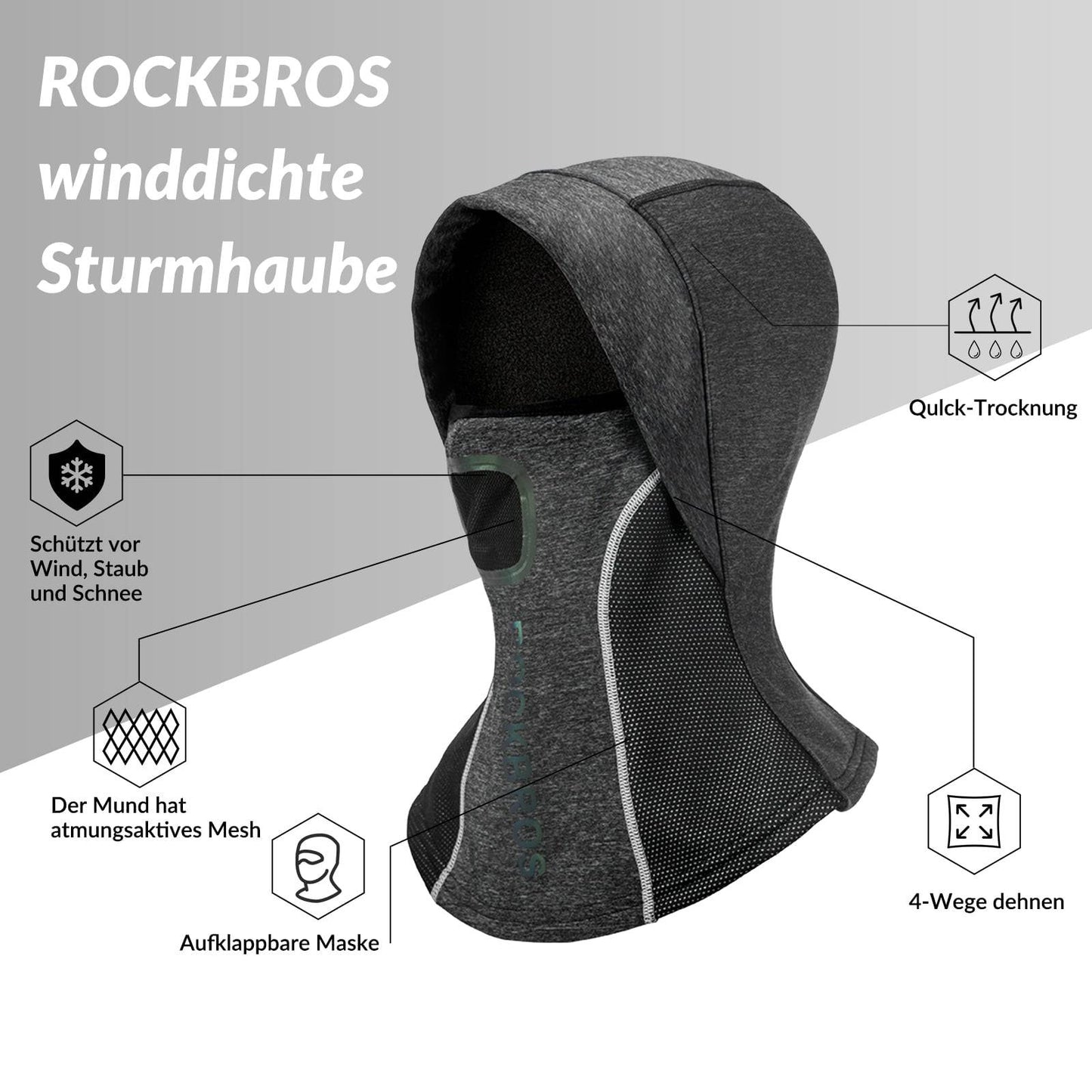 Elefanthue med åndbart mesh til udendørssport, unisex, ROCKBROS