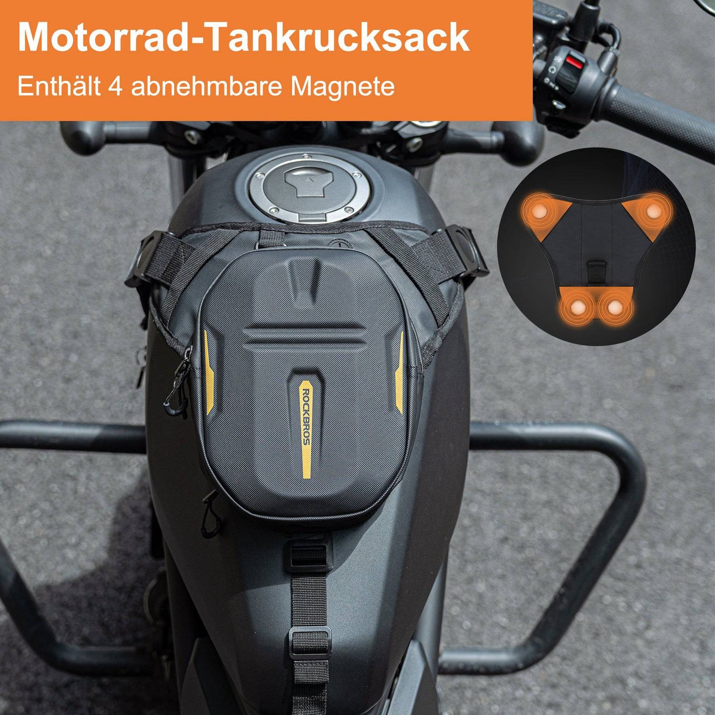Tanktaske med magnetisk ryglæn, motorcykelbentaske med skulderrem, ROCKBROS