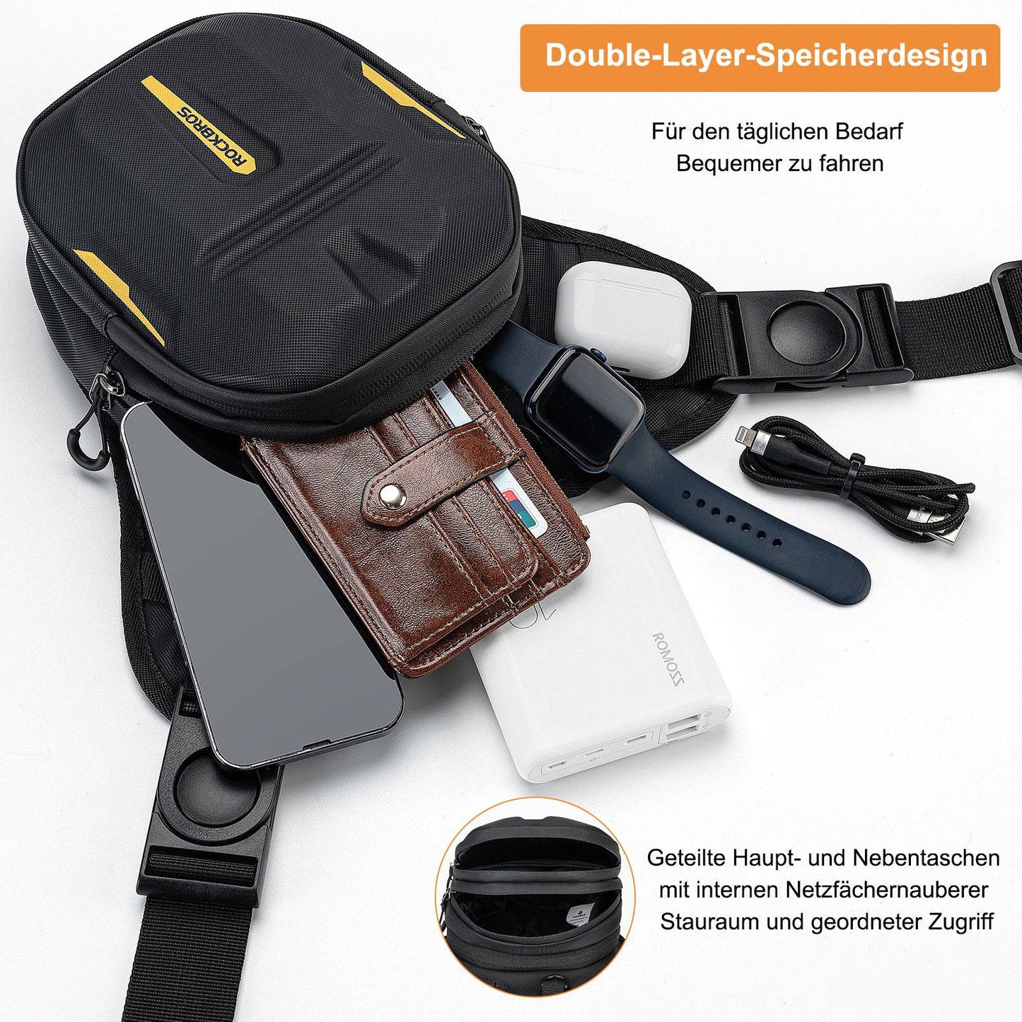 Tanktaske med magnetisk ryglæn, motorcykelbentaske med skulderrem, ROCKBROS