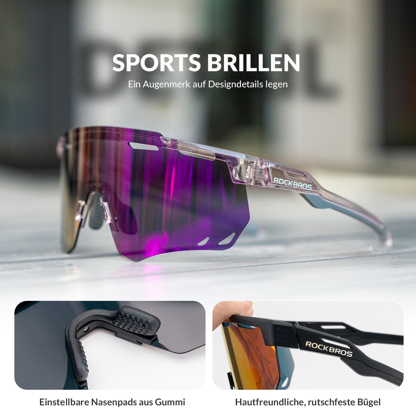 Ultralette cykelbriller, fotokromiske solbriller med UV400-beskyttelse, ROCKBROS