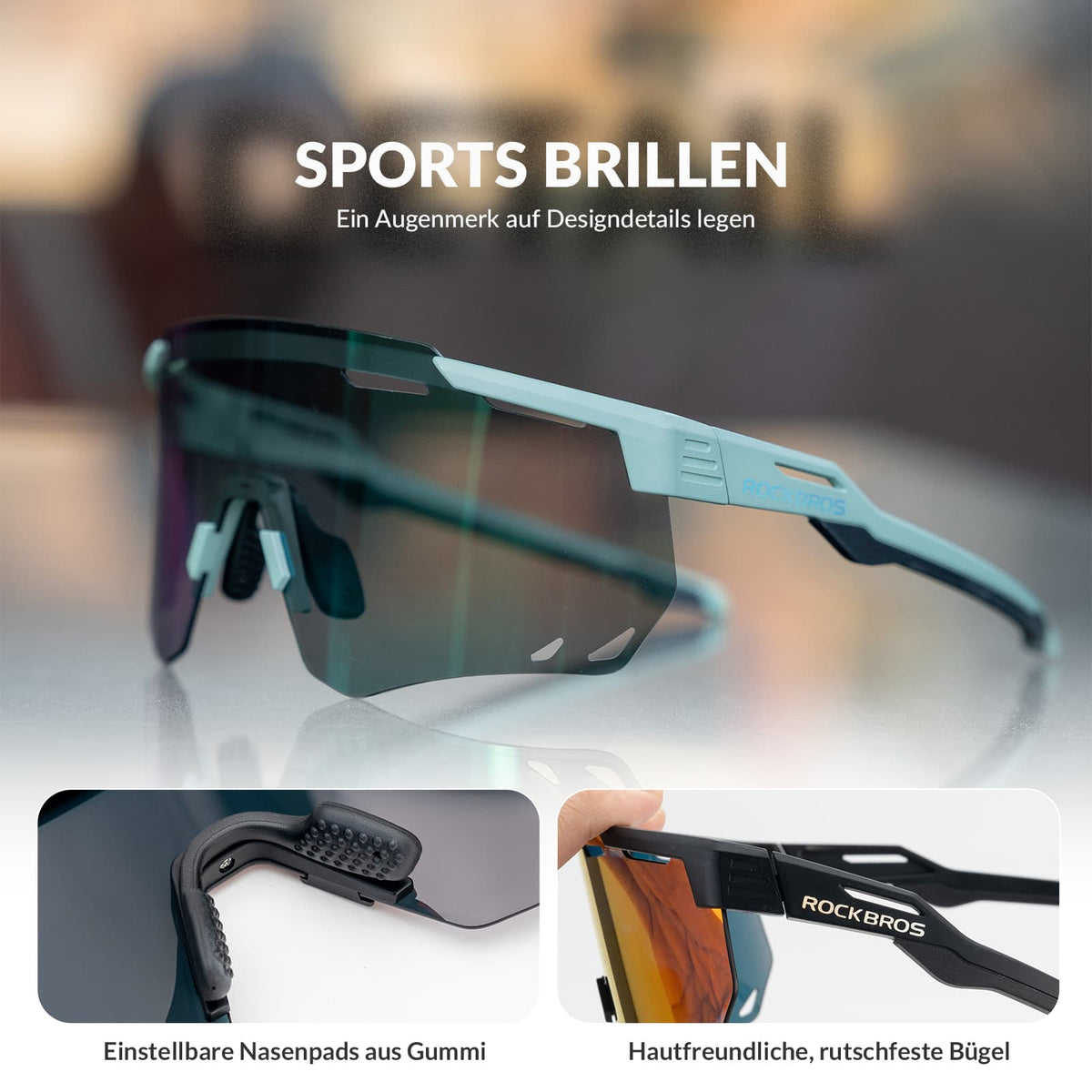 ROCKBROS Ultr let og selvtonende cykelbrille (UV400)