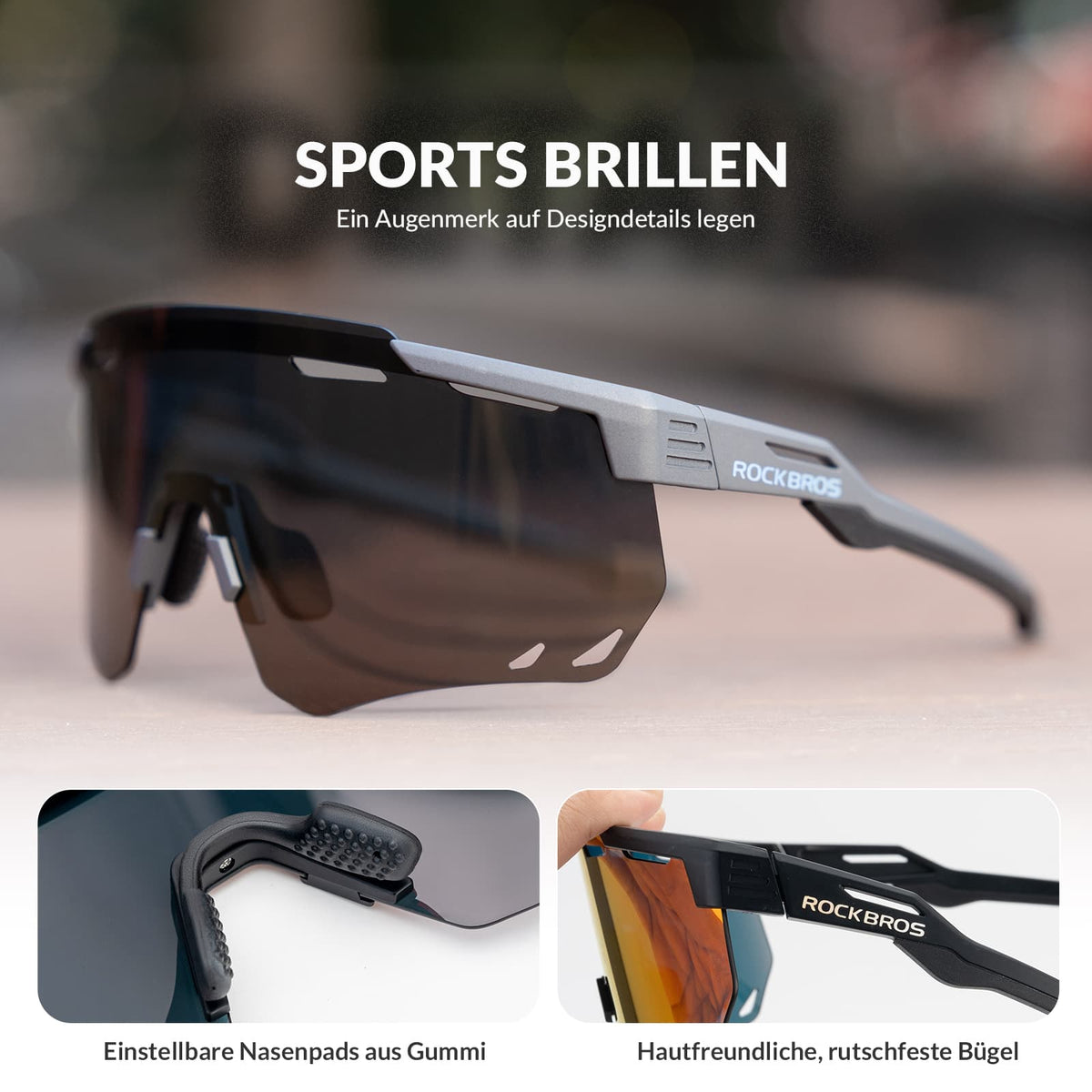 ROCKBROS Ultr let og selvtonende cykelbrille (UV400)
