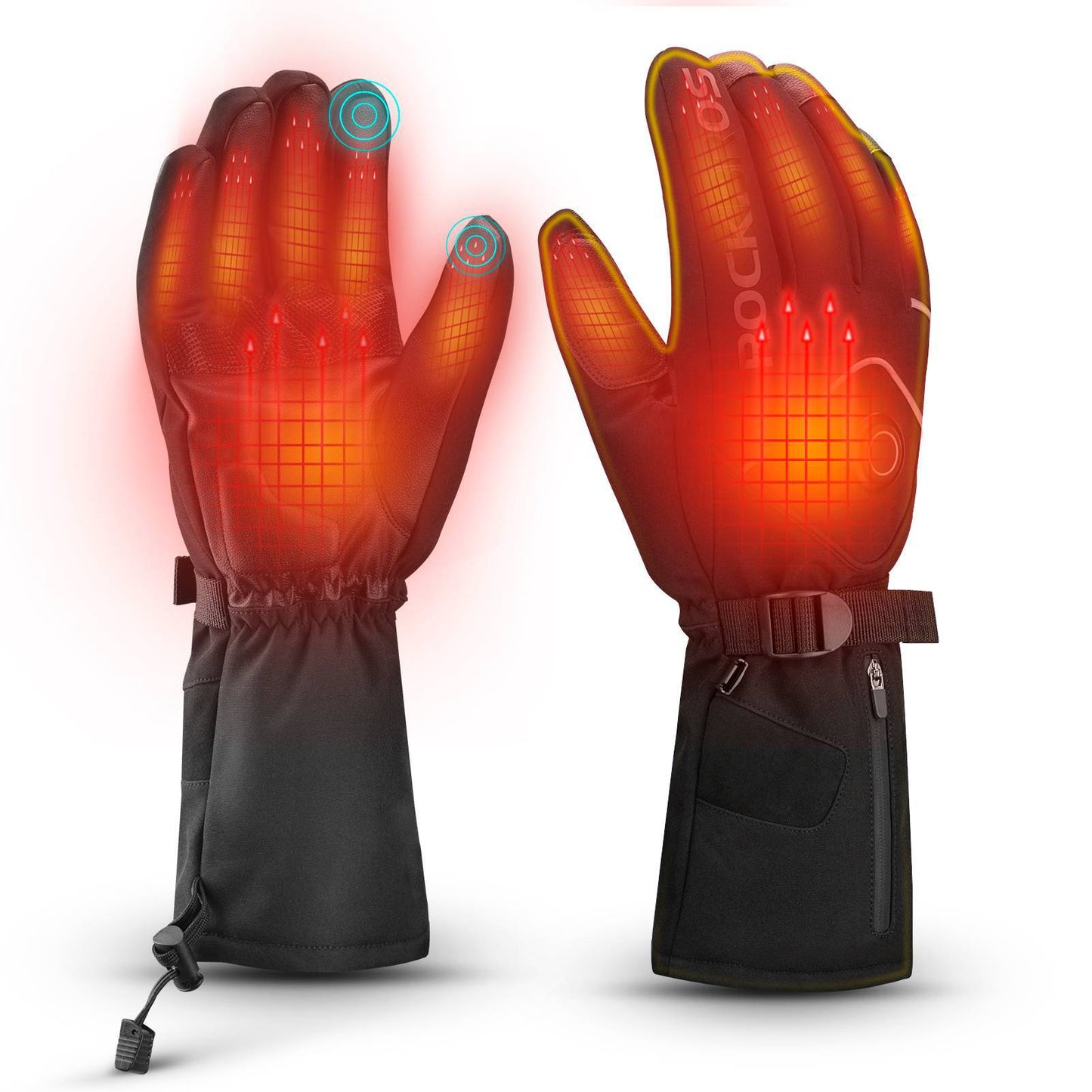 Genopladelige vinterhandsker med varme, sorte ROCKBROS