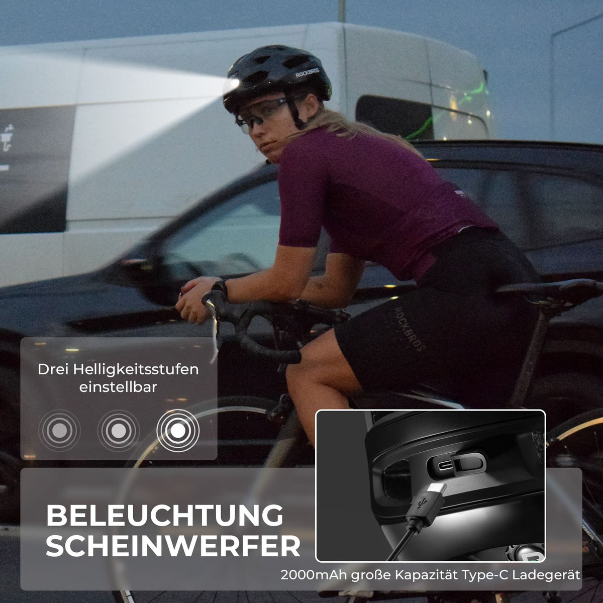 ROCKBROS Fjernstyret Smart Cykelhjelm med Lys