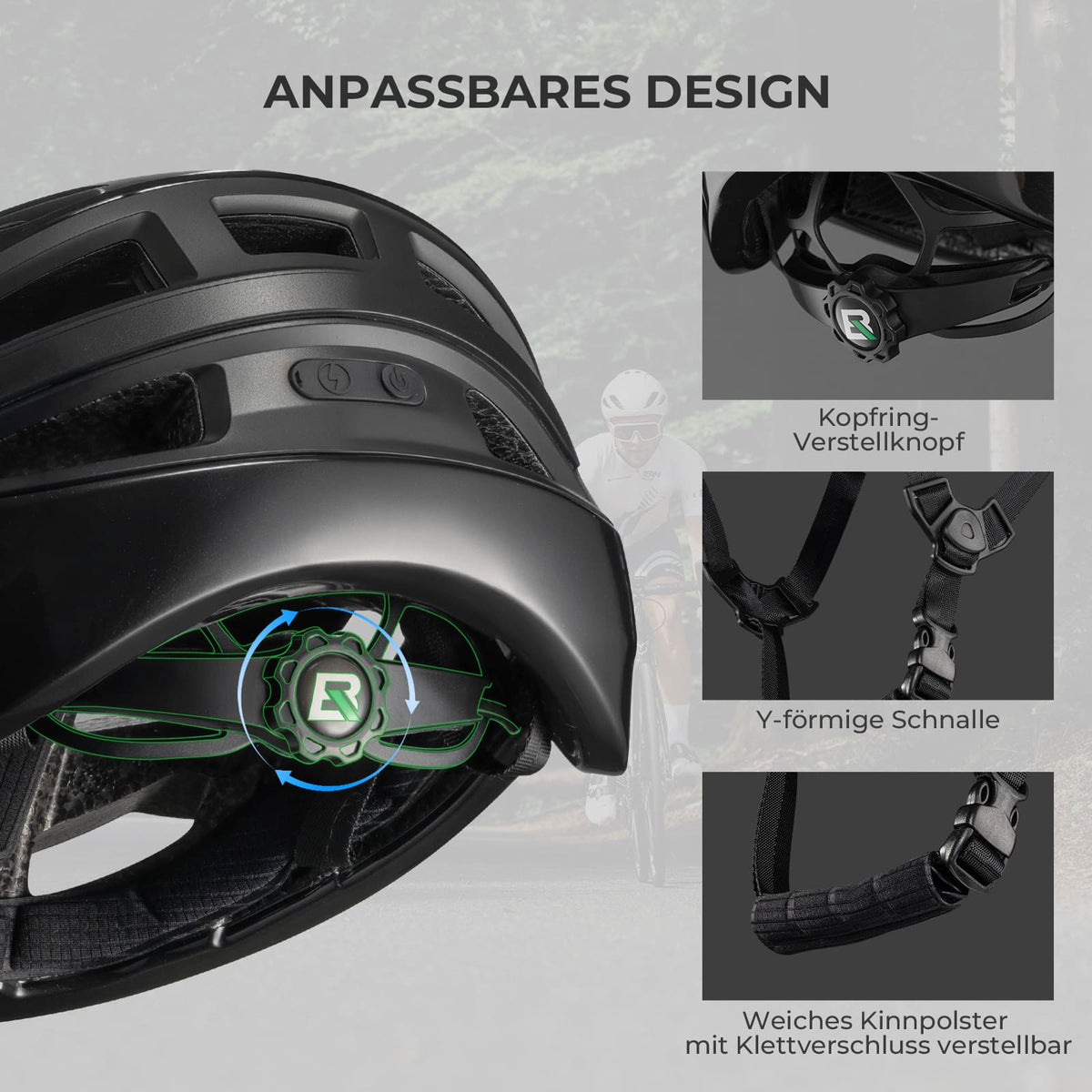 ROCKBROS Fjernstyret Smart Cykelhjelm med Lys