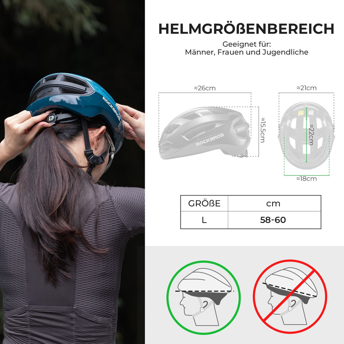 ROCKBROS Fjernstyret Smart Cykelhjelm med Lys