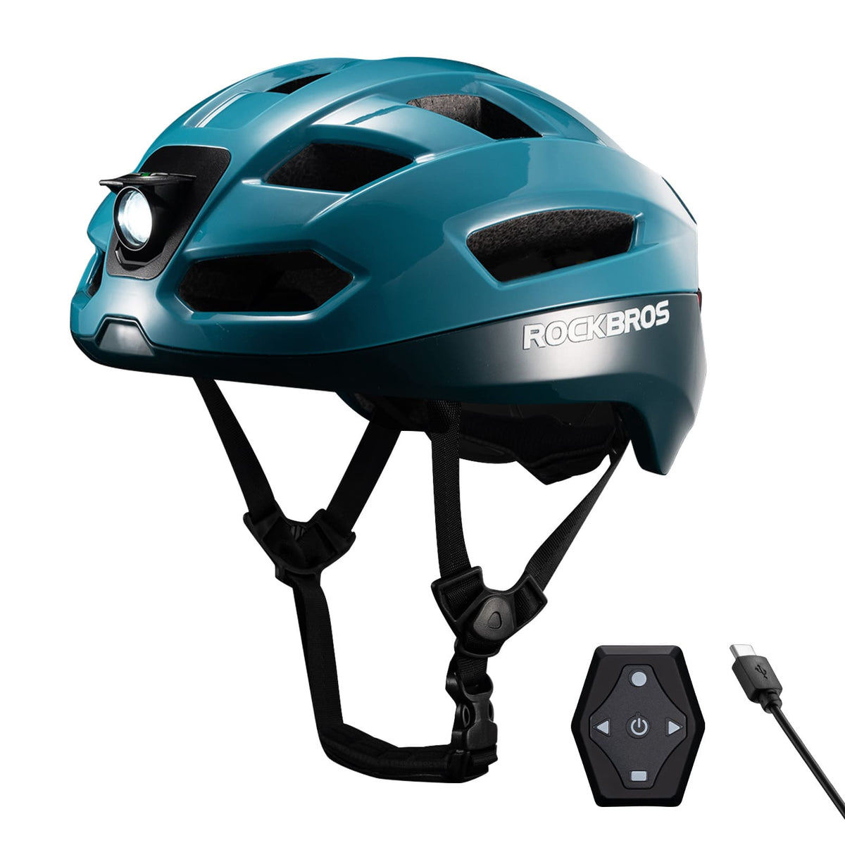 ROCKBROS Fjernstyret Smart Cykelhjelm med Lys