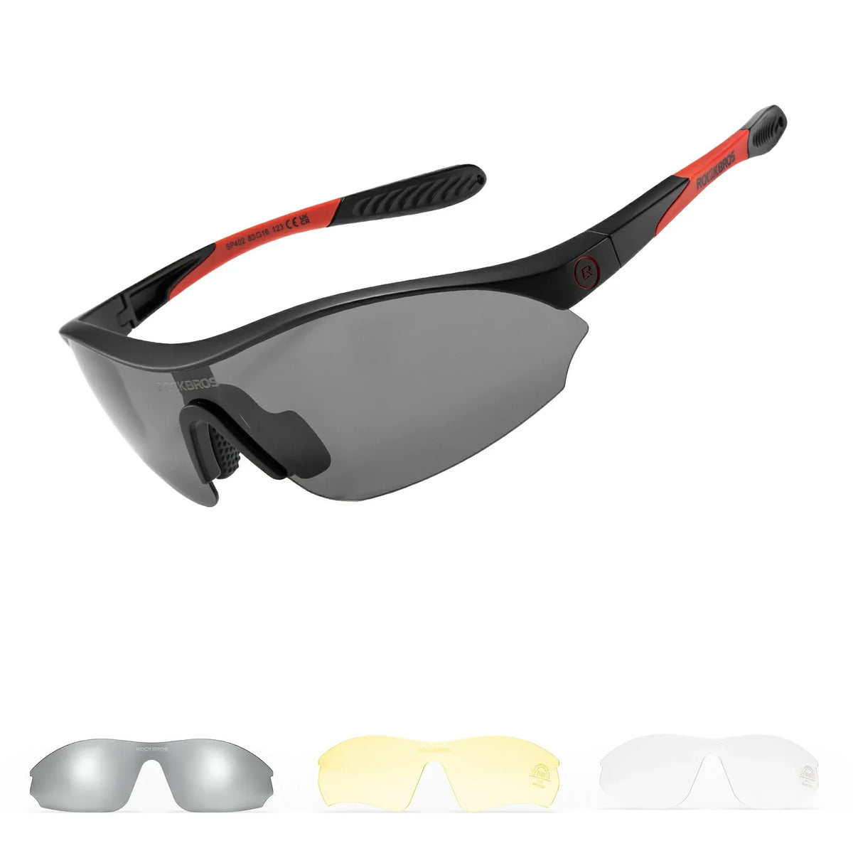 ROCKBROS Sport-cykel-solbriller med 3 udskiftelige UV400-glas