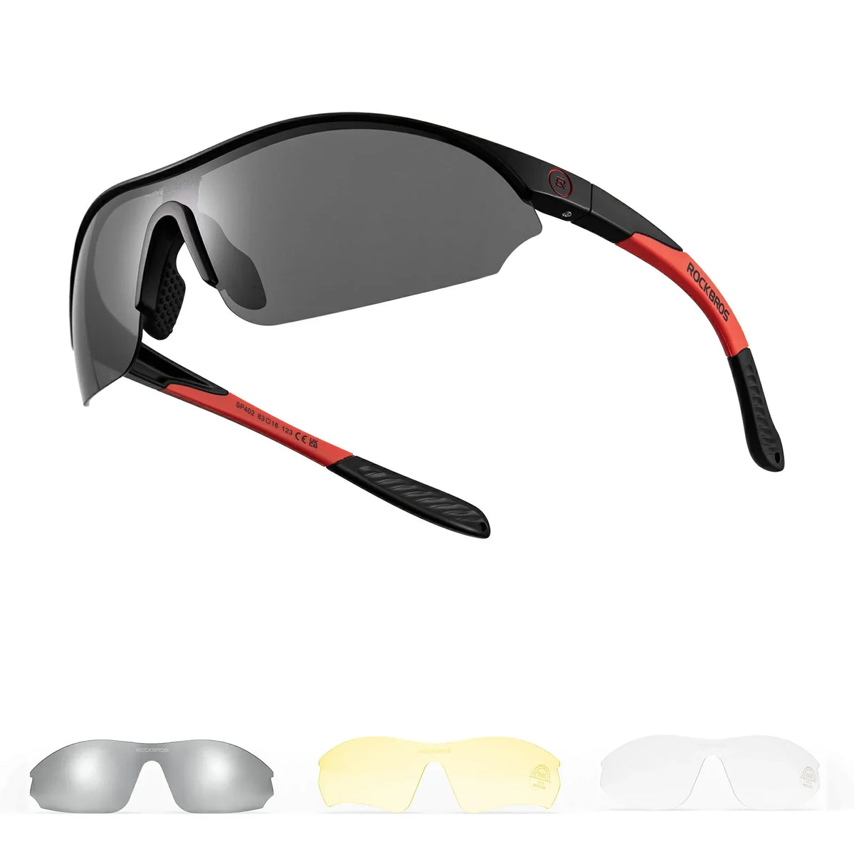 ROCKBROS Sport-cykel-solbriller med 3 udskiftelige UV400-glas