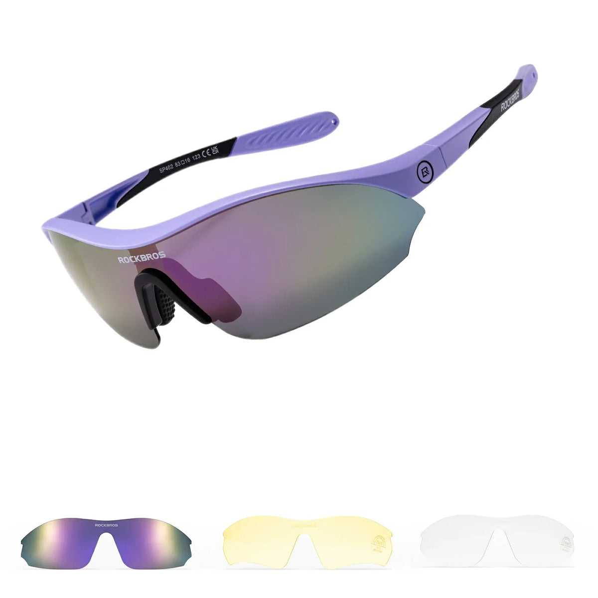 ROCKBROS Sport-cykel-solbriller med 3 udskiftelige UV400-glas