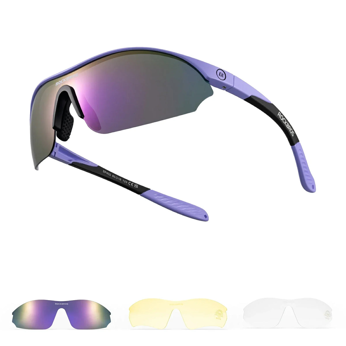 ROCKBROS Sport-cykel-solbriller med 3 udskiftelige UV400-glas