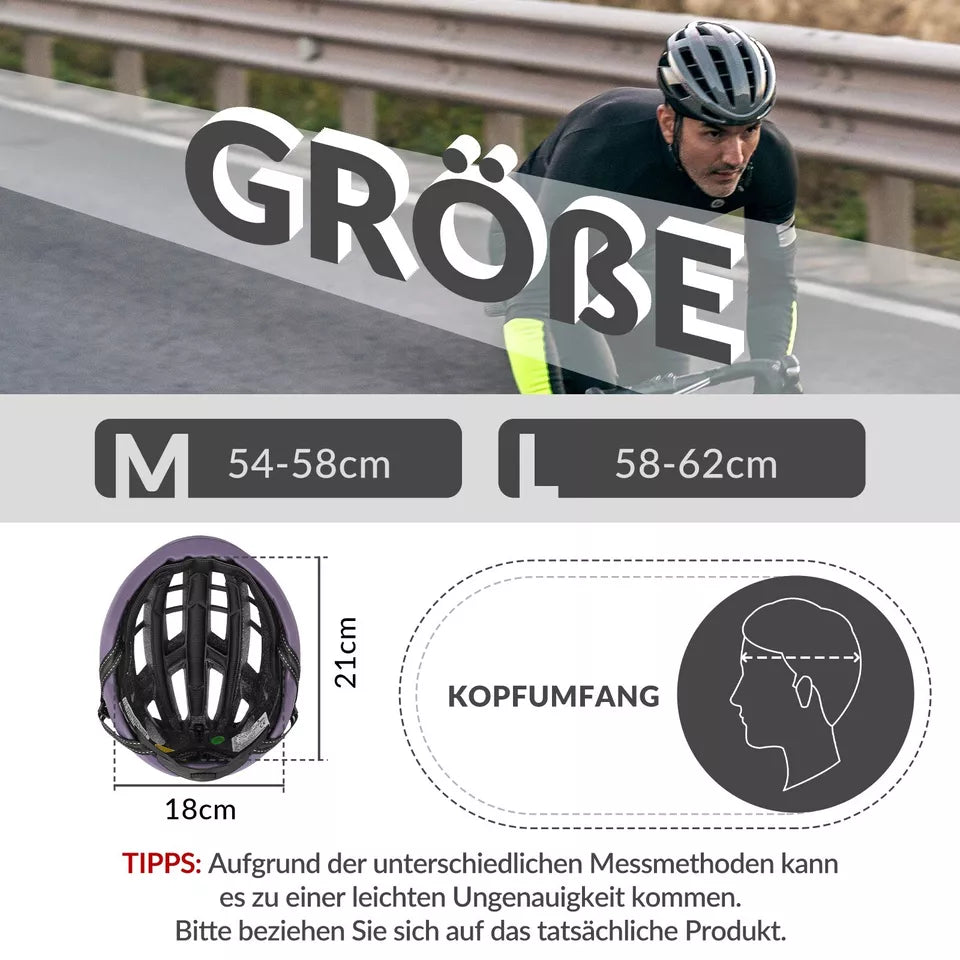 ROCKBROS cykelhjelm landevejscykel PC + EPS 54-58 cm cykelhjelm dame mænd stødabsorbering