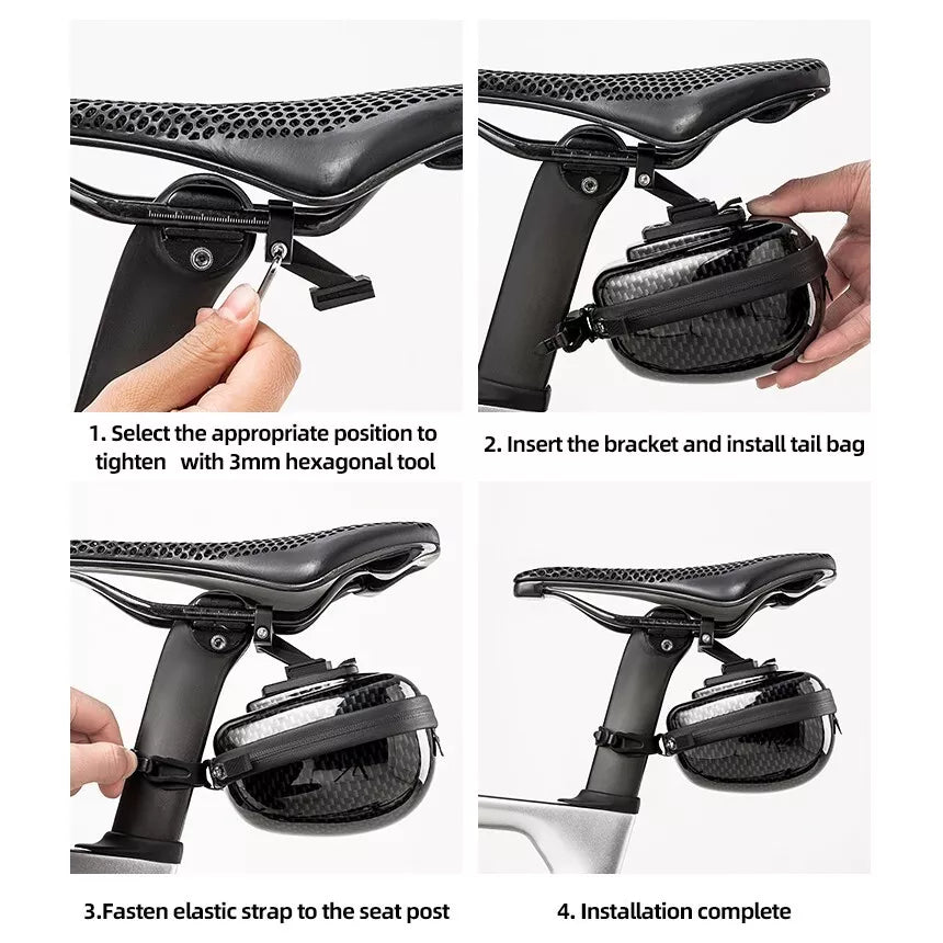 ROCKBROS sadeltaske med hård skal cykeltaske sædetaske med quick release 0,4L