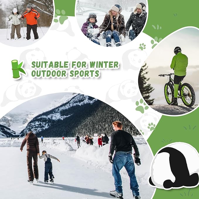 Qunature Ski Handsker Panda Design Handsker til børn i alderen 4-12 Varme termiske vindtætte fleecehandsker Ideel til vinteraktiviteter såsom skiløb Snowboarding Skøjteløb