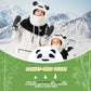 Qunature vinter balaclava skimaske til børn og forældre panda design helmasker balaclava til efterår og vinter udendørs aktiviteter såsom skiløb motorcykel cykling