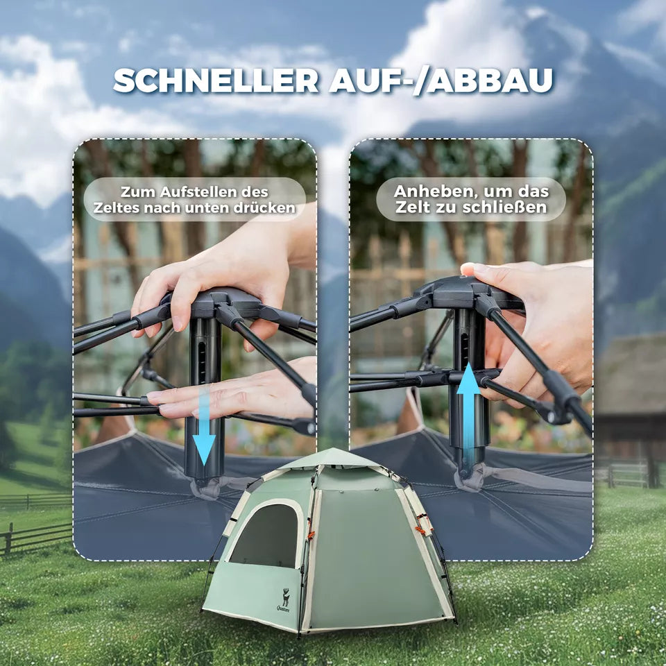 Qunature Campingtelt 2-4 Personer Pop-Up telt Kuppeltelt Campingtelt Vandtæt