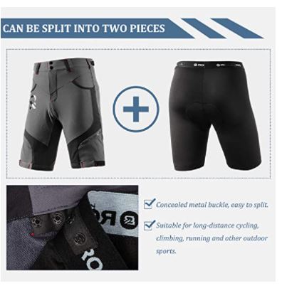 ROCKBROS Elite Shorts med indershorts og polstring til mænd sort