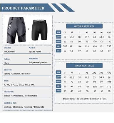 ROCKBROS Elite Shorts med indershorts og polstring til mænd sort