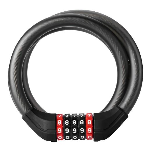 ROCKBROS cykellås 120cm/180 cm kabellås 5-delt kombinationslås stål