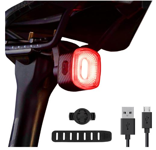 ROCKBROS LED Vandtæt IPX6 USB genopladelig Lyst rødt lys med 5 faste og blinkende tilstande