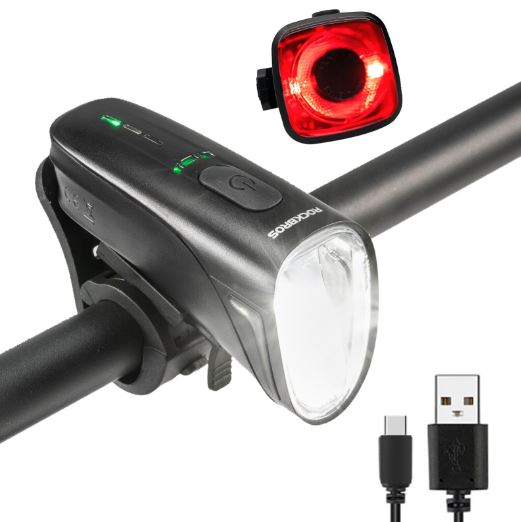 ROCKBROS cykel lys sæt 200M belysning StVZO baglygte LED IPX5