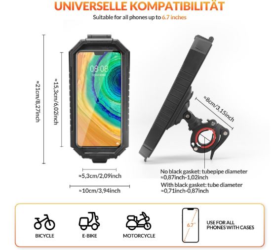 ROCKBROS holder mobiltelefon holder cykel motorcykel universal 360° vandtæt