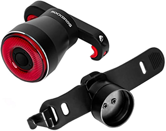 ROCKBROS Smart genopladelig cykelbaglygte 60 lumen 4 tilstande IP65 vandtæt med automatisk tænding