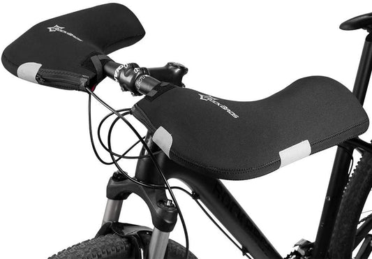 ROCKBROS D16-B styrhandsker vinter termisk vindtætte styrmanchetter til cykel foret vandafvisende